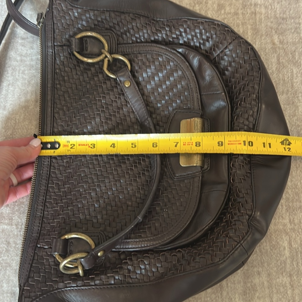 GUC modern vintage Y2K Coach Kristin woven leather hobo/crossbody. Dark brown - Picture 10 of 10
